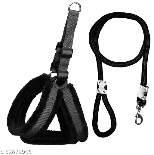 Soft Padded No-Pull Dog Harness with Heavy-Duty Rope Leash – Adjustable Pet Walking Set