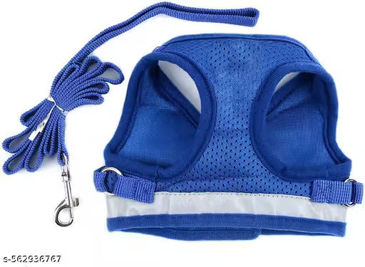 Breathable Pink Dog Harness with Leash – Soft Mesh No-Pull Adjustable Pet Vest